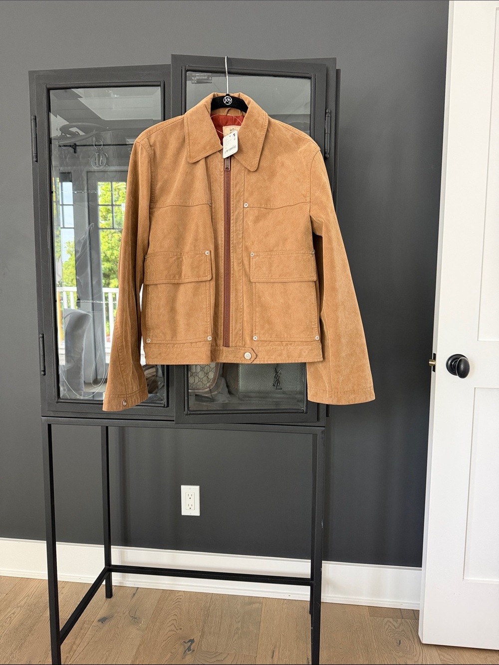 Free People Suede Shirt Jacket in Tan